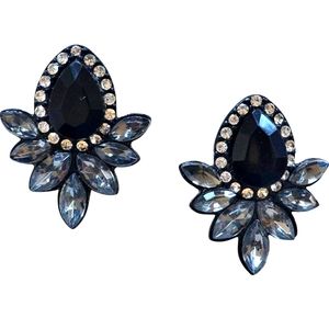 Black Rhinestone Statement Earrings